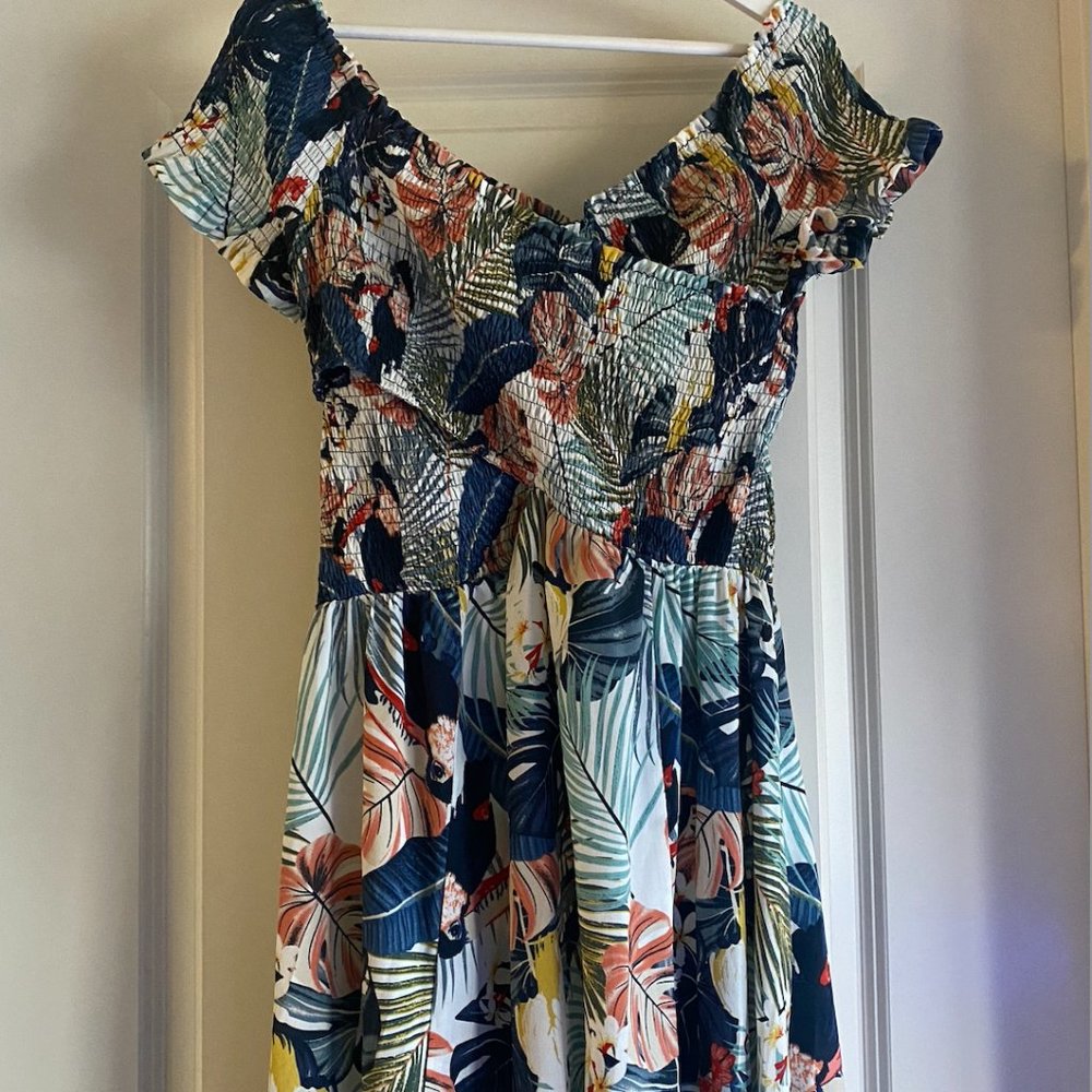 vici - very vacay smocked slit maxi dress - size xl